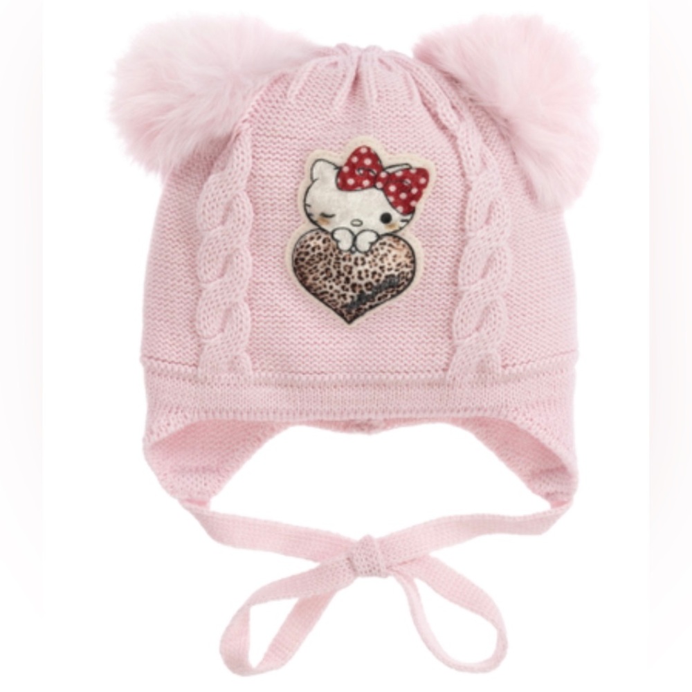 Monnalisa Baby Girls Hello Kitty Pink Wool Hat - XXS